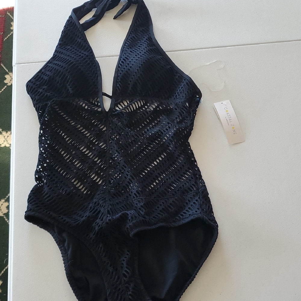 Stylish Black  One Piece Swimsuit